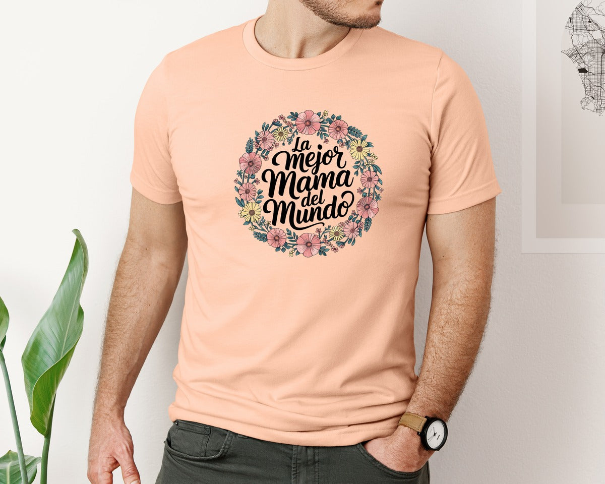 brand:Bella Canvas|color:Heather Peach|Spanish Mothers Day 5 Graphic T-Shirt