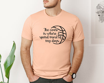brand:Bella Canvas|color:Heather Peach|Basketball Mom 80 Graphic T-Shirt
