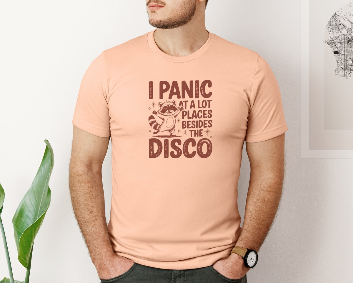 brand:Bella Canvas|color:Heather Peach|I Panic At Lot Places Besides The Disco 2 Graphic T-Shirt