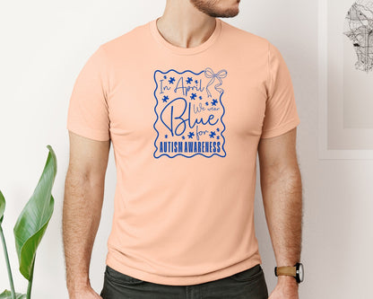 brand:Bella Canvas|color:Heather Peach|In April We Wear Blue Autism 2 Graphic T-Shirt