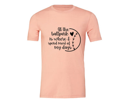 brand:Generic|color:Heather Peach|Baseball Mom Softball Mom 2 Graphic T-Shirt