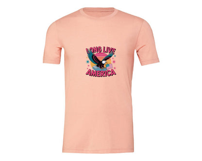 brand:Generic|color:Heather Peach|Long Live America Graphic T-Shirt