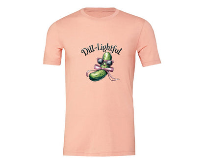 brand:Generic|color:Heather Peach|Dill Lightful Funny Pickle 2 Graphic T-Shirt