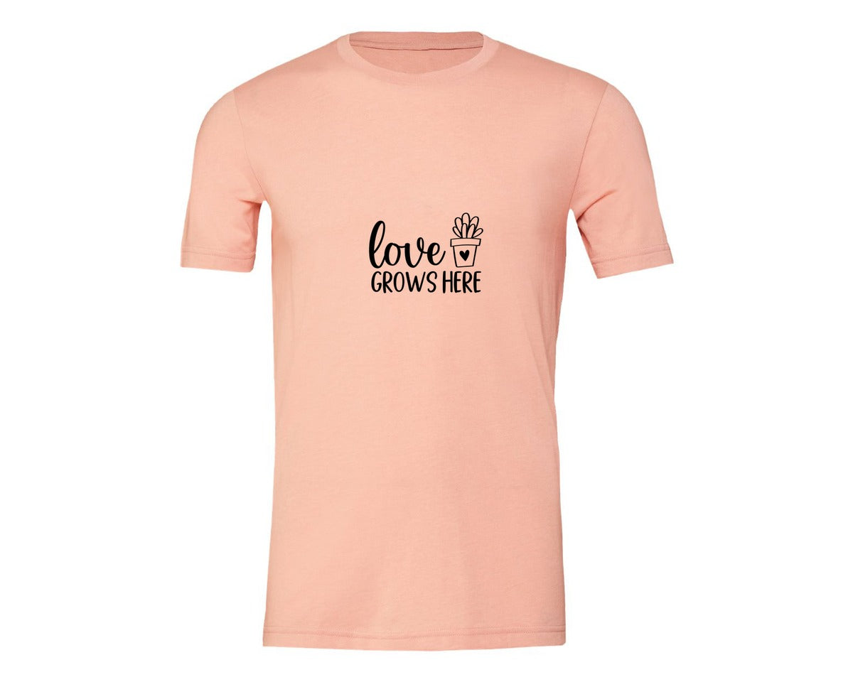 brand:Generic|color:Heather Peach|Love Grows Here 133 Graphic T-Shirt