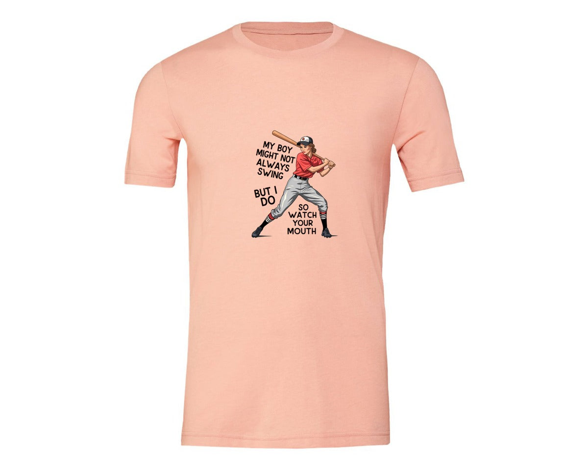 brand:Generic|color:Heather Peach|Baseball Mom Funny Softball 3 Graphic T-Shirt