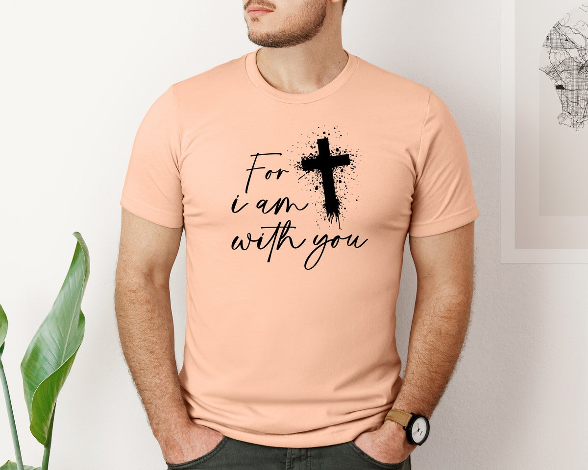 brand:Bella Canvas|color:Heather Peach|Fear Not Christianity Bible Graphic T-Shirt