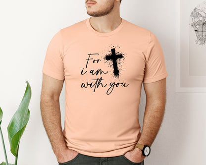 brand:Bella Canvas|color:Heather Peach|Fear Not Christianity Bible Graphic T-Shirt