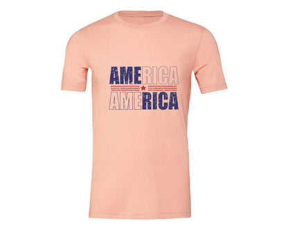 brand:Generic|color:Heather Peach|America Patriotic Graphic T-Shirt