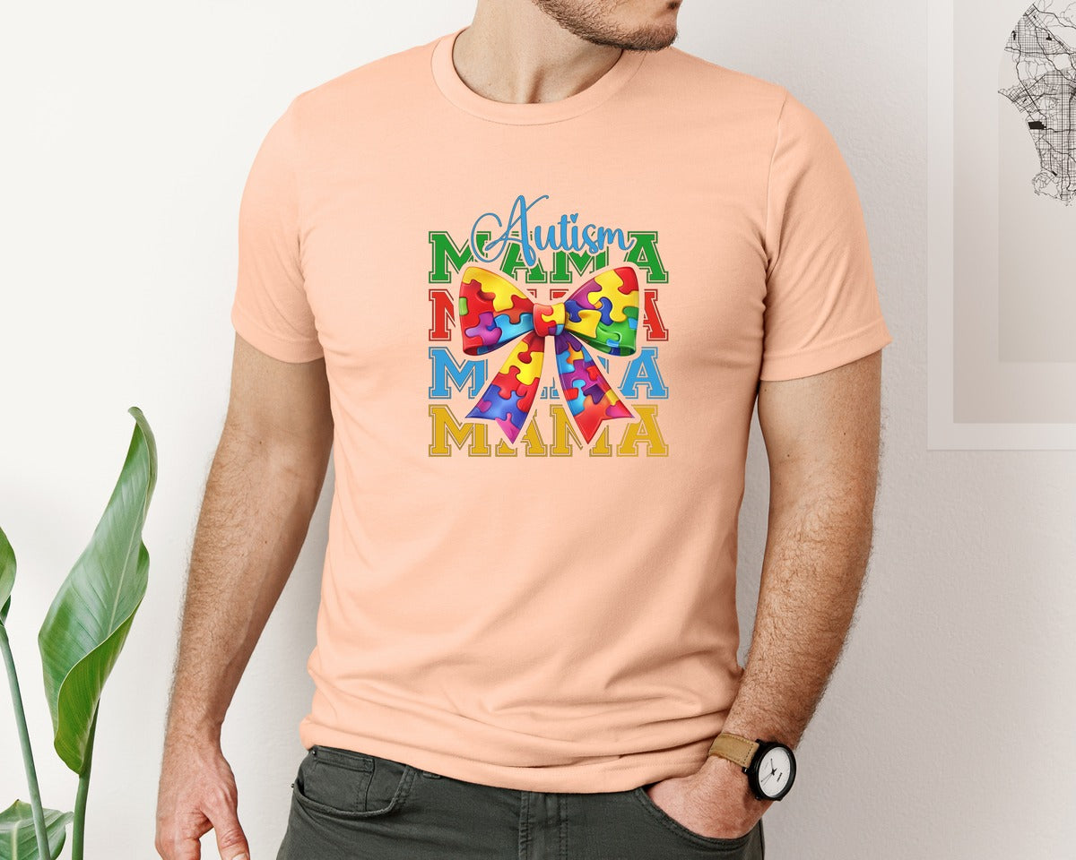 brand:Bella Canvas|color:Heather Peach|Autism Awareness Autism Graphic T-Shirt