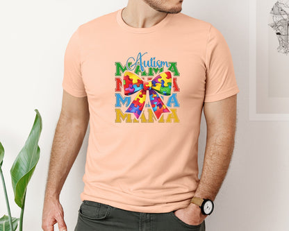 brand:Bella Canvas|color:Heather Peach|Autism Awareness Autism Graphic T-Shirt