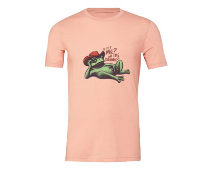 brand:Generic|color:Heather Peach|Drama Frog Funny Cowboy Aesthetic Graphic T-Shirt