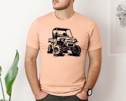 brand:Bella Canvas|color:Heather Peach|Atv Atv Riding Graphic T-Shirt