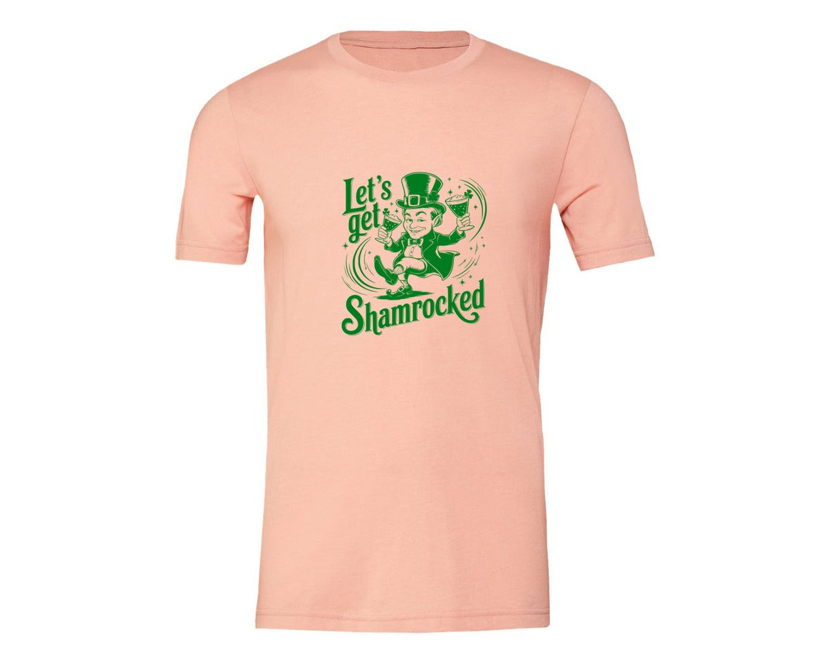 brand:Generic|color:Heather Peach|Lets Get Shamrocked Design 7 Graphic T-Shirt