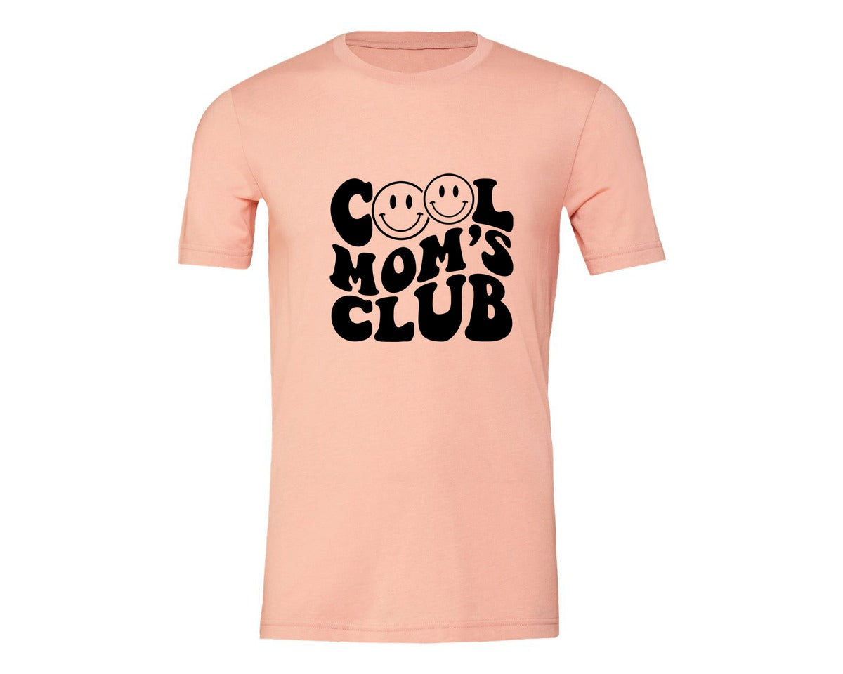 brand:Generic|color:Heather Peach|Cool Moms Club Wavy 2 Graphic T-Shirt