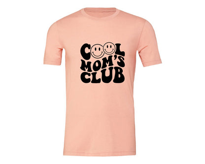 brand:Generic|color:Heather Peach|Cool Moms Club Wavy 2 Graphic T-Shirt
