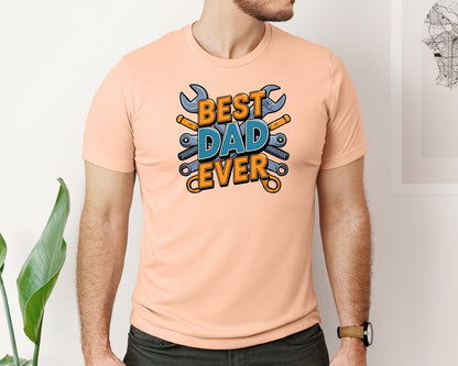 brand:Bella Canvas|color:Heather Peach|Mechanic Dad 3 Graphic T-Shirt