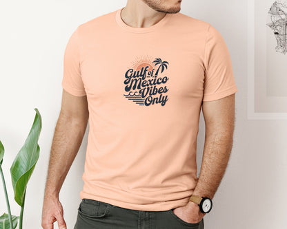brand:Bella Canvas|color:Heather Peach|Gulf Of Mexico Vibes Only 4 Graphic T-Shirt