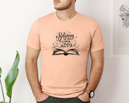 brand:Bella Canvas|color:Heather Peach|Between The Pages Of A Book Is A Lovely 24 Graphic T-Shirt
