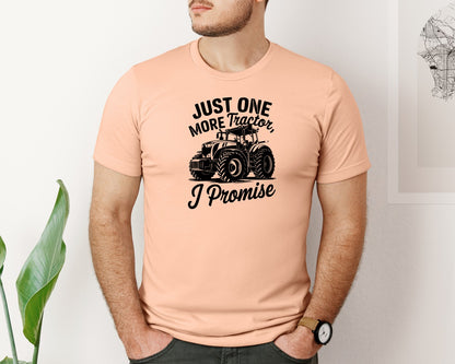 brand:Bella Canvas|color:Heather Peach|Just One More Tractor I Promise T Sh Graphic T-Shirt