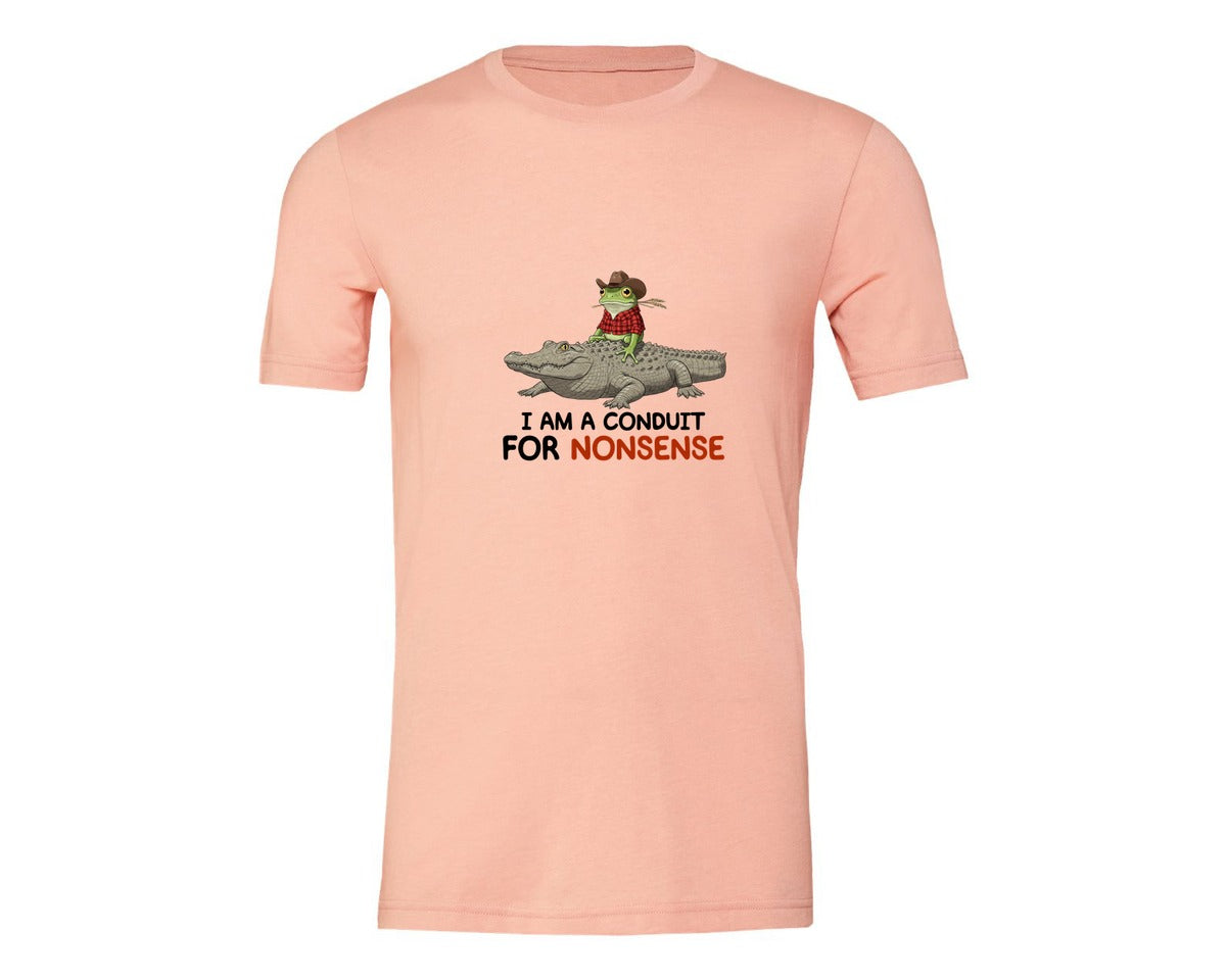 brand:Generic|color:Heather Peach|I Am A Conduit For Nonsense Frog And All Graphic T-Shirt