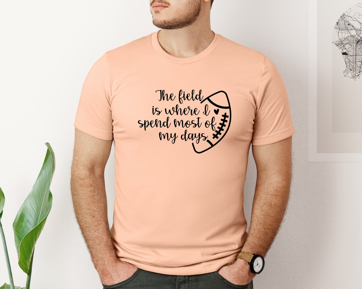 brand:Bella Canvas|color:Heather Peach|Football Mom 103 Graphic T-Shirt