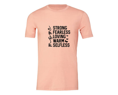 brand:Generic|color:Heather Peach|Strong Fearless Loving Warm Selfless Graphic T-Shirt