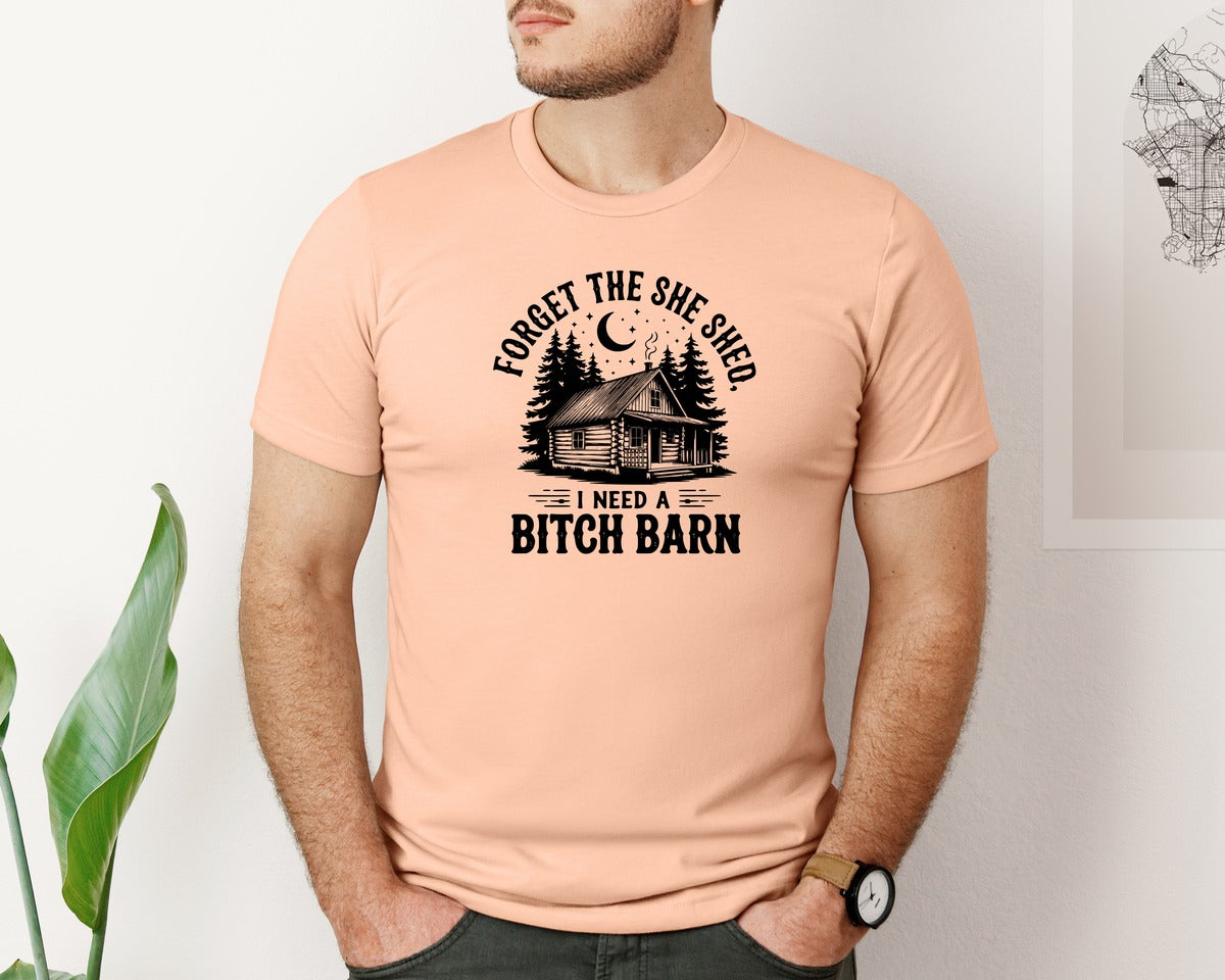brand:Bella Canvas|color:Heather Peach|Farm Home Svgforget The She Shed Tshirt Graphic T-Shirt