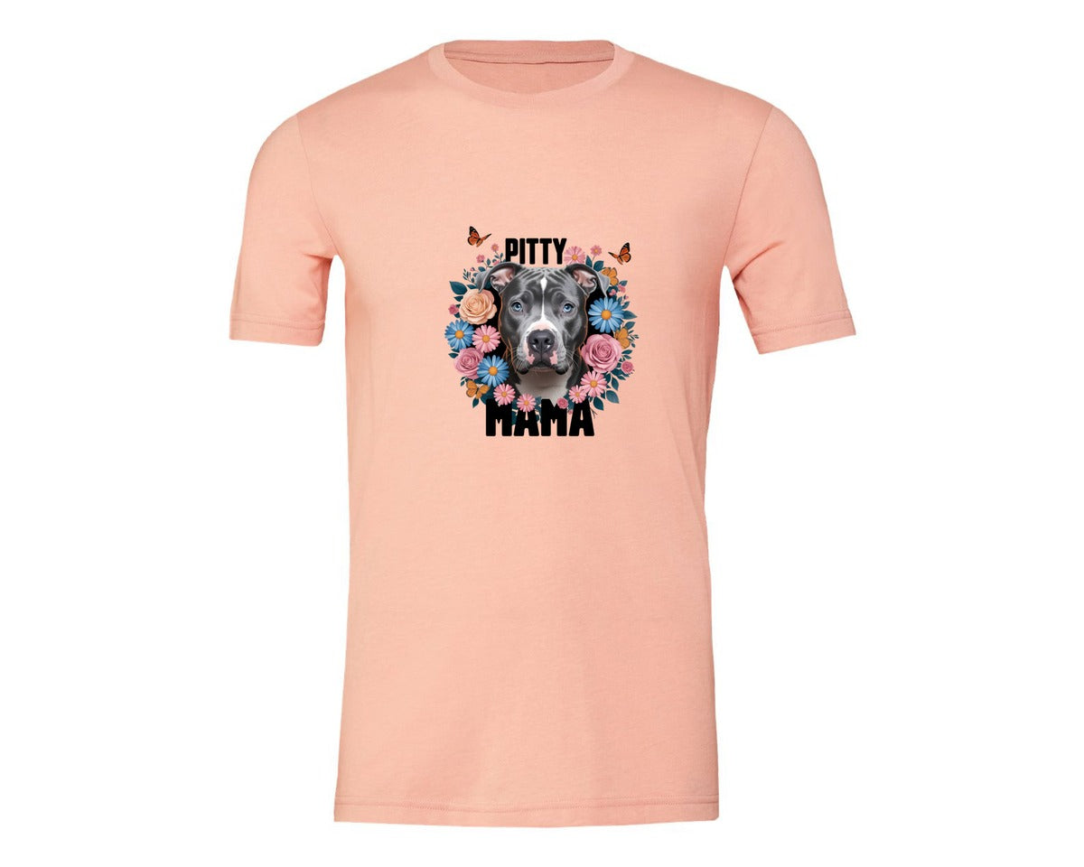 brand:Generic|color:Heather Peach|Pitty Mama Cute Pitbull Dog 3 Graphic T-Shirt