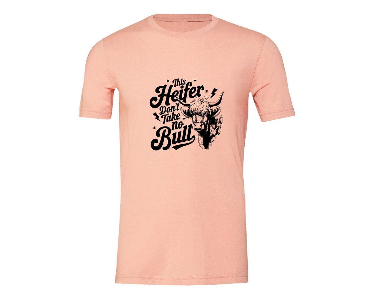 brand:Generic|color:Heather Peach|This Heifer Don T Take No Bull T Shi Graphic T-Shirt