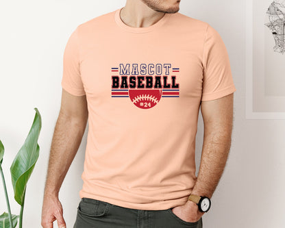 brand:Bella Canvas|color:Heather Peach|Baseball Shirt Baseball Team Graphic T-Shirt