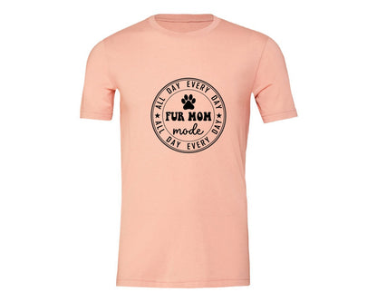 brand:Generic|color:Heather Peach|Fur Mom Funny Dog Mom Shirt Graphic T-Shirt