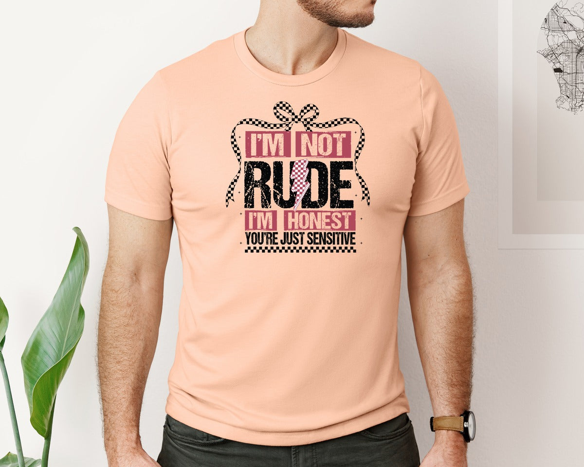 brand:Bella Canvas|color:Heather Peach|Im Not Rude Snarky Sarcastic 2 Graphic T-Shirt