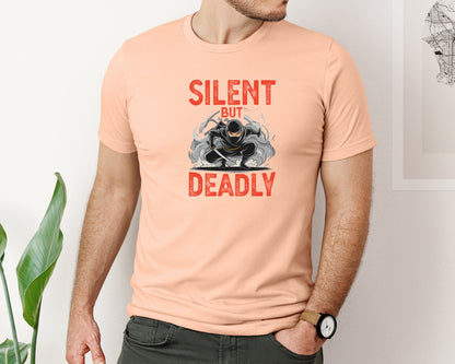 brand:Bella Canvas|color:Heather Peach|Silent But Deadly T Shirt Graphic T-Shirt