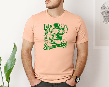 brand:Bella Canvas|color:Heather Peach|Lets Get Shamrocked Design 7 Graphic T-Shirt