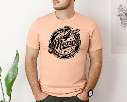 brand:Bella Canvas|color:Heather Peach|Gulf Of Mexico Turtle Beach Graphic T-Shirt