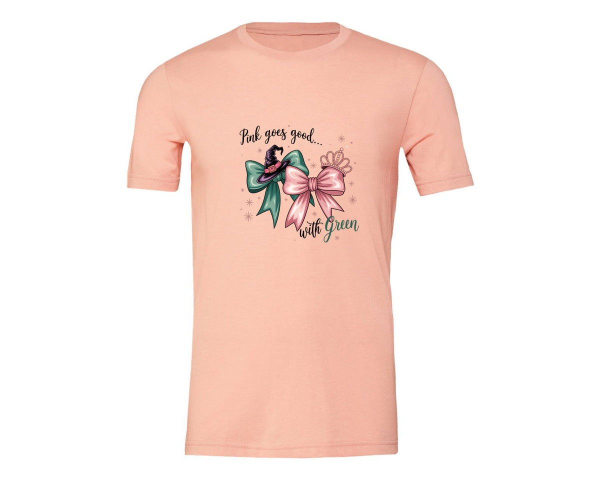 brand:Generic|color:Heather Peach|Pink Goes Good With Green 4 Graphic T-Shirt