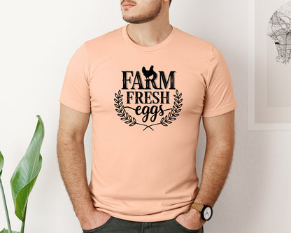 brand:Bella Canvas|color:Heather Peach|Farm Fresh Eggs T Shirt Design Silhouet Graphic T-Shirt