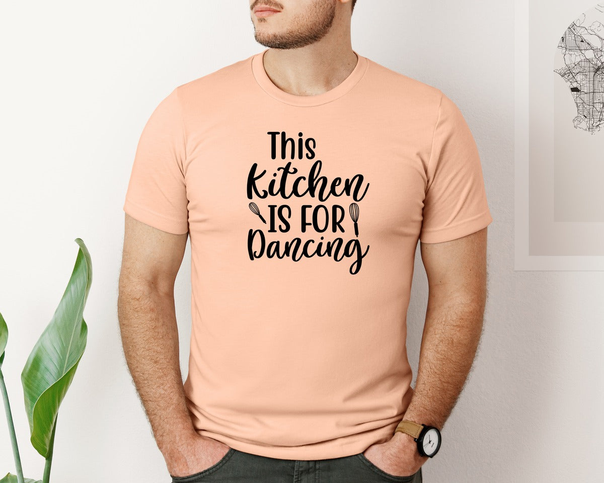 brand:Bella Canvas|color:Heather Peach|Home Cooking Funny Kitchen T Shirt Graphic T-Shirt
