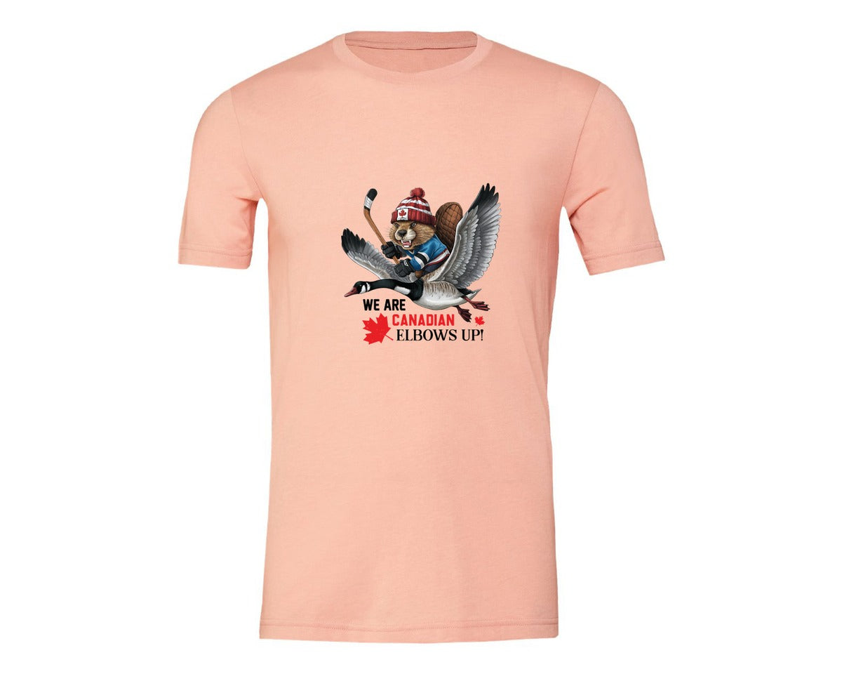 brand:Generic|color:Heather Peach|We Are Canada Elbows Up 2 Graphic T-Shirt