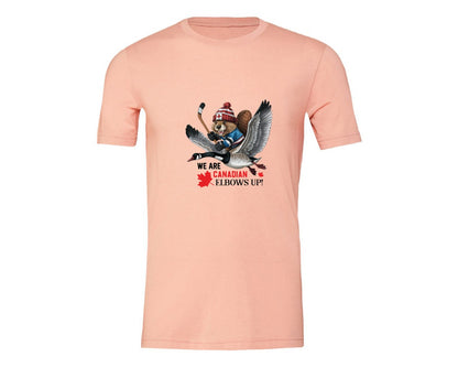 brand:Generic|color:Heather Peach|We Are Canada Elbows Up 2 Graphic T-Shirt