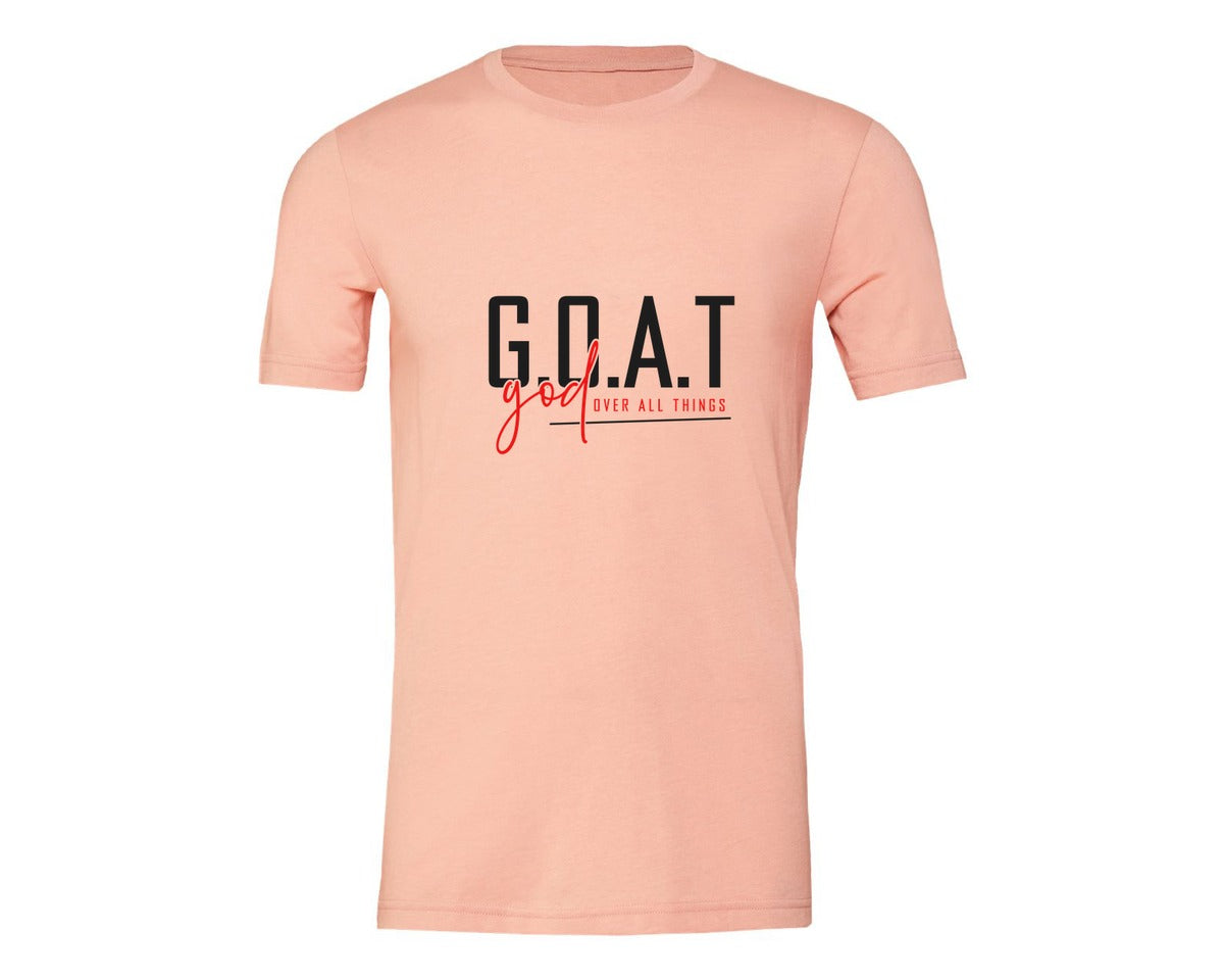 brand:Generic|color:Heather Peach|God Over All Things Shirt Design Graphic T-Shirt