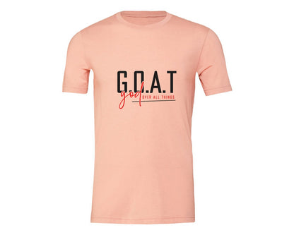brand:Generic|color:Heather Peach|God Over All Things Shirt Design Graphic T-Shirt