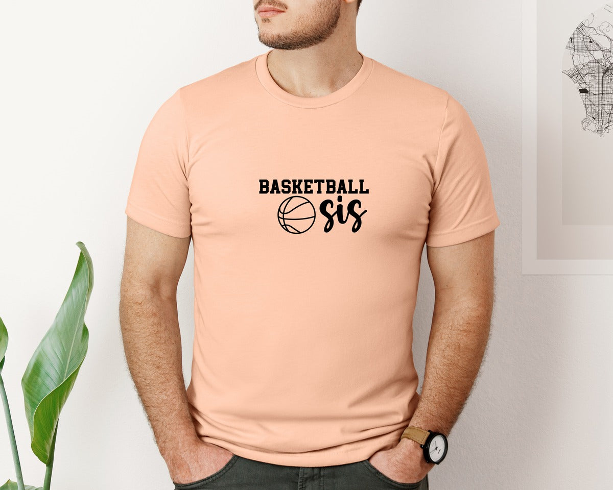 brand:Bella Canvas|color:Heather Peach|Basketball Sis 2 Graphic T-Shirt