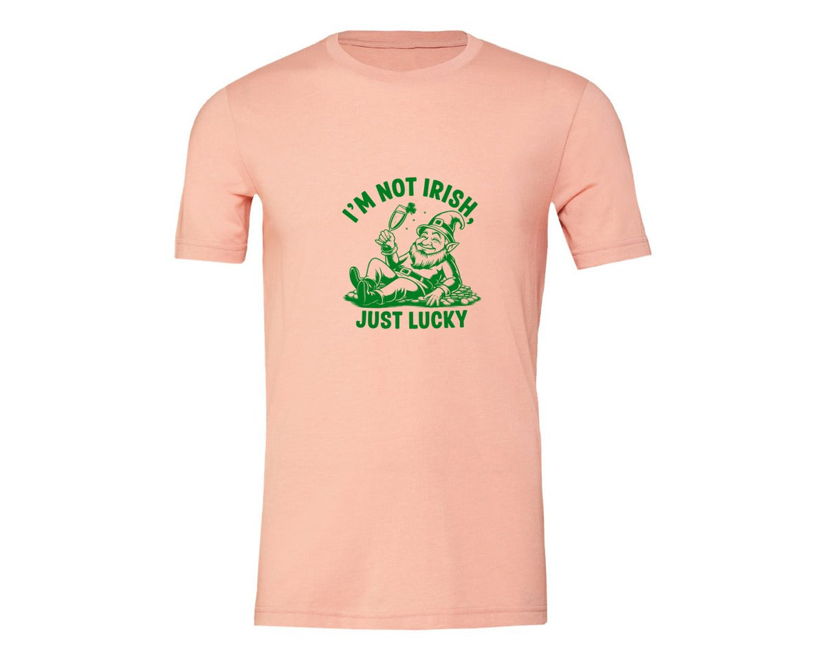 brand:Generic|color:Heather Peach|Im Not Irish Just Lucky Design Graphic T-Shirt