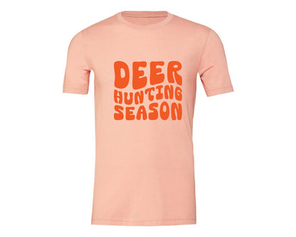 brand:Generic|color:Heather Peach|Retro Deer Hunting Season Design 2 Graphic T-Shirt