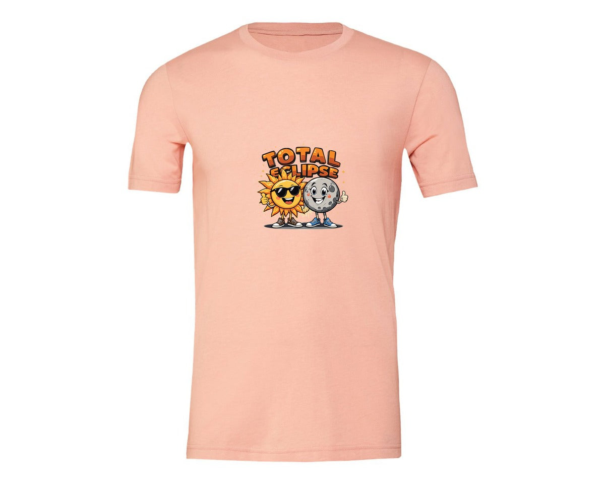 brand:Generic|color:Heather Peach|Eclipse Cartoon T Shirt Design Graphic T-Shirt