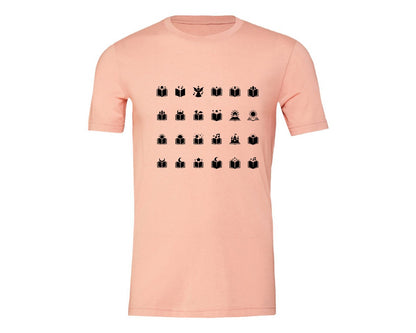 brand:Generic|color:Heather Peach|Open Book With Fantasy Graphic T-Shirt
