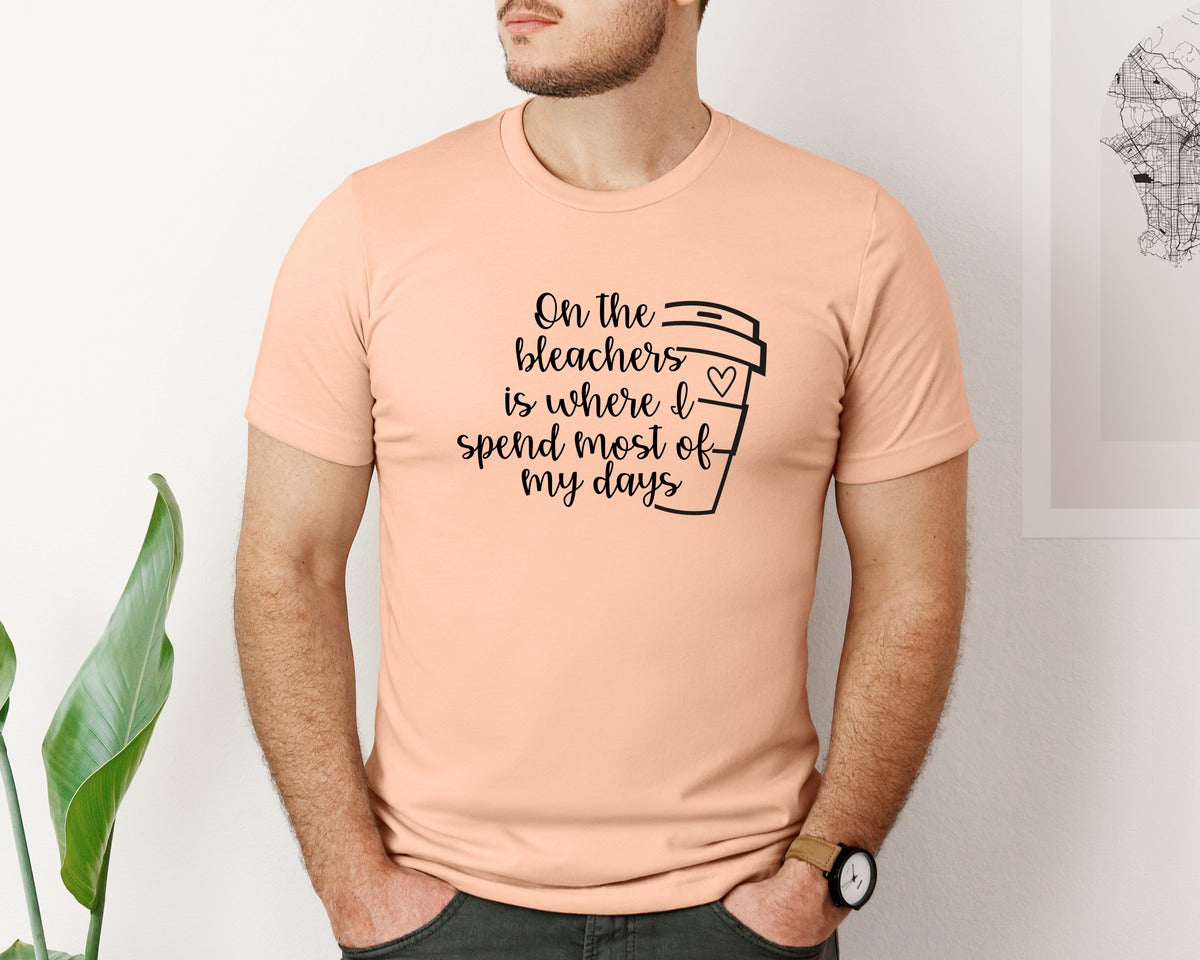brand:Bella Canvas|color:Heather Peach|On The Bleachers Sports Mom Graphic T-Shirt