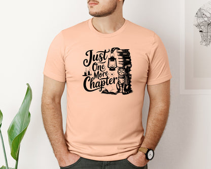 brand:Bella Canvas|color:Heather Peach|Just One More Chapter T Shirt Design Graphic T-Shirt