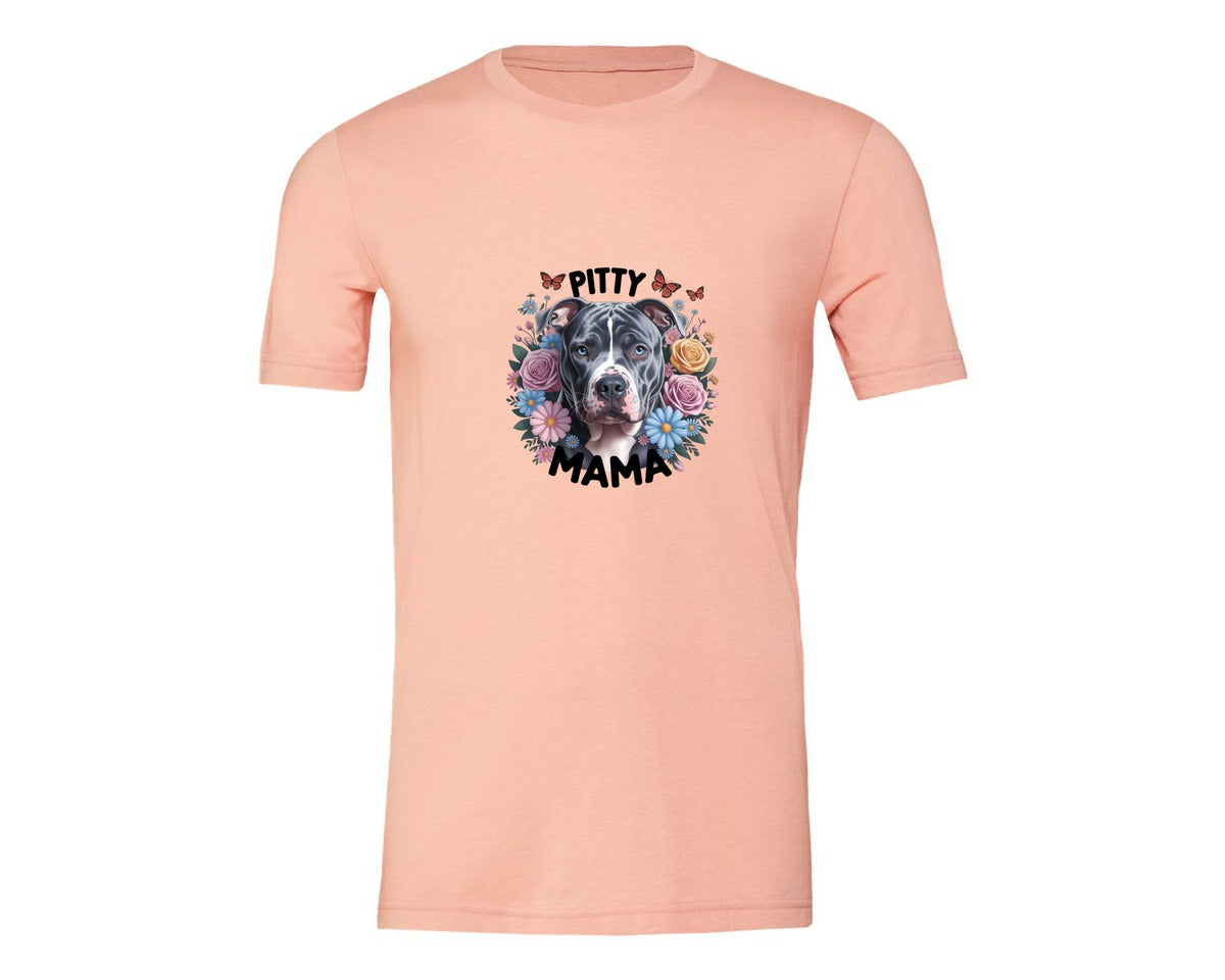 brand:Generic|color:Heather Peach|Pitty Mama Cute Pitbull Dog 2 Graphic T-Shirt